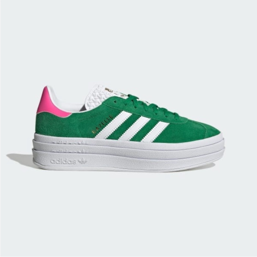 Adidas Gazelle Bold green pink 6 6.5